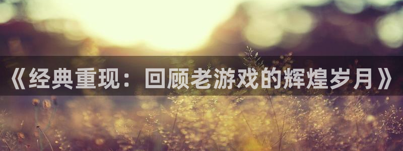 欧博娱乐注册账号：《经典重现：回顾老游戏的辉煌岁月》